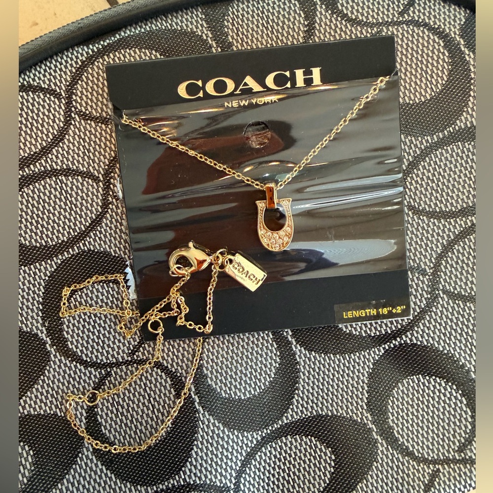 NWT Coach Gold Pendant Necklace